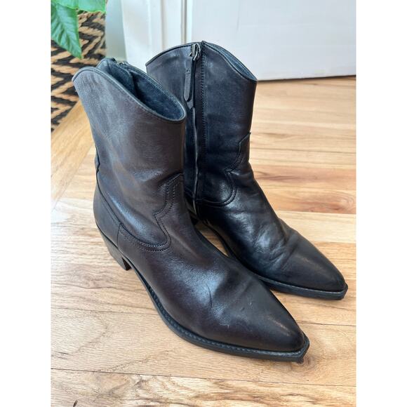 Massimo Dutti Shoes - Massimo Dutti Cowboy Leather Boots, Sz 38
